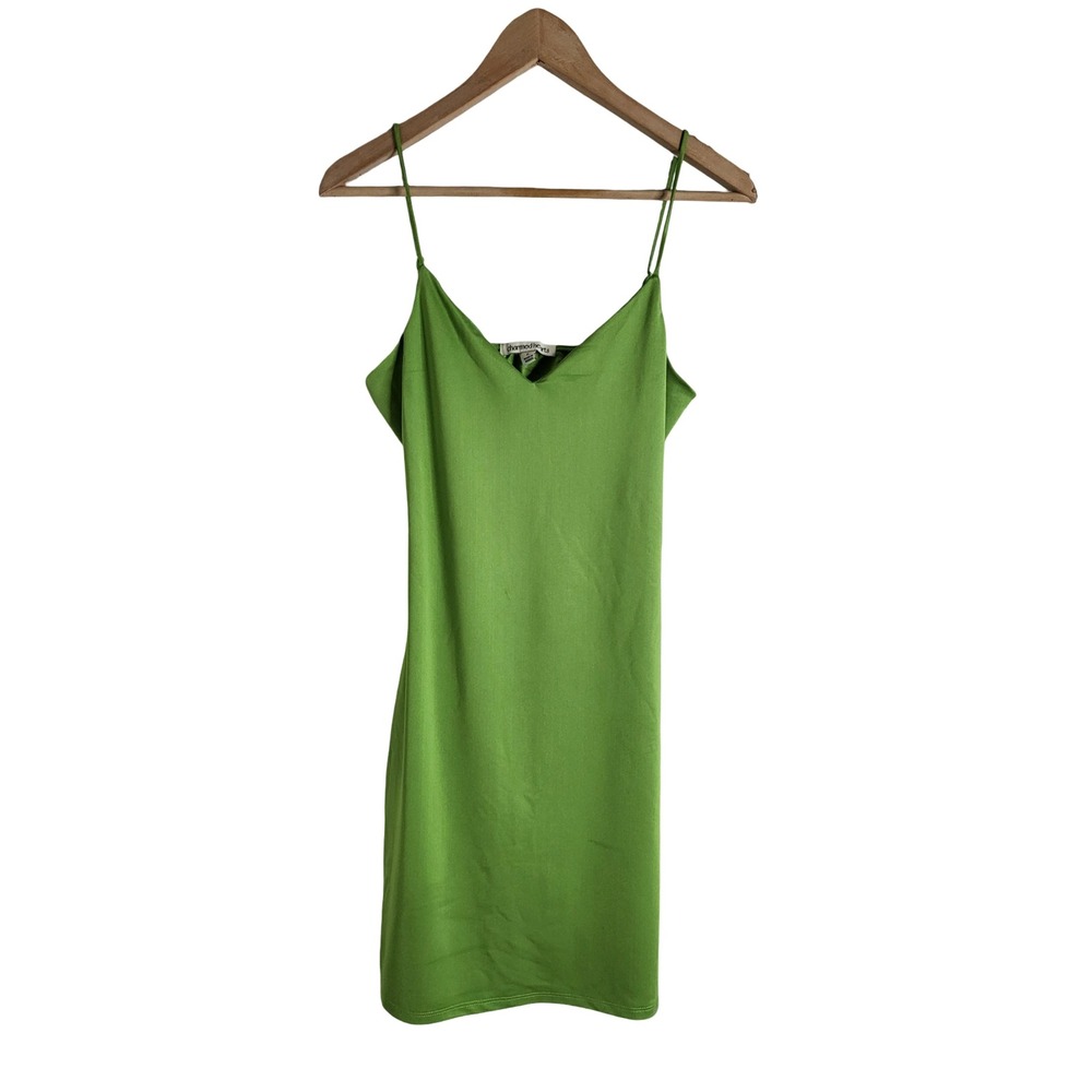 Charmed Hearts Lime Green Open Back Mini Dress Size L Brat Green Cyber Pop